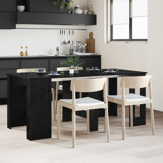vidaXL Τραπέζι φαγητού 180 x 85 x 75 εκ Επεξεργασμένο Ξύλο Μαύρη Δρυς