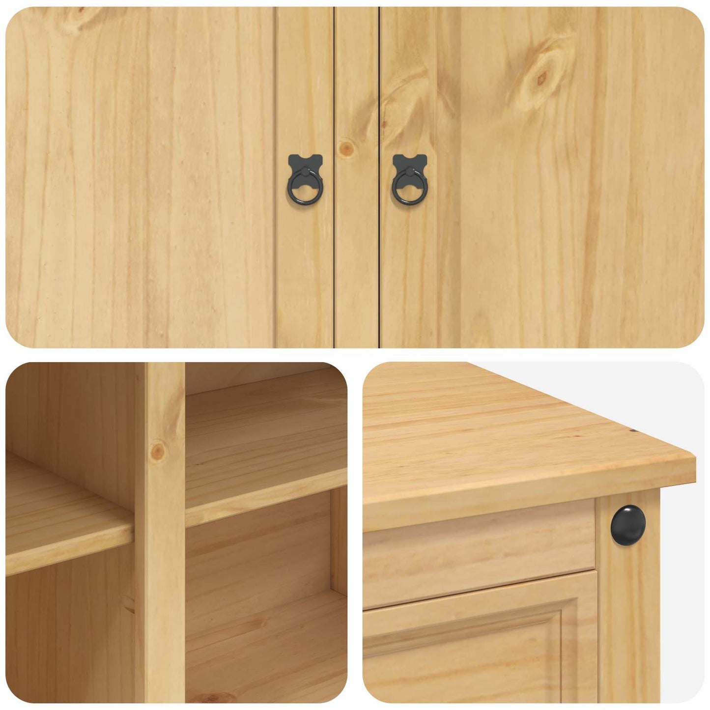 vidaXL Καρότσι Κουζίνας 2 pcs Κερί Μέλι 112 x 70 x 91,5 εκ Μασίφ Πεύκο