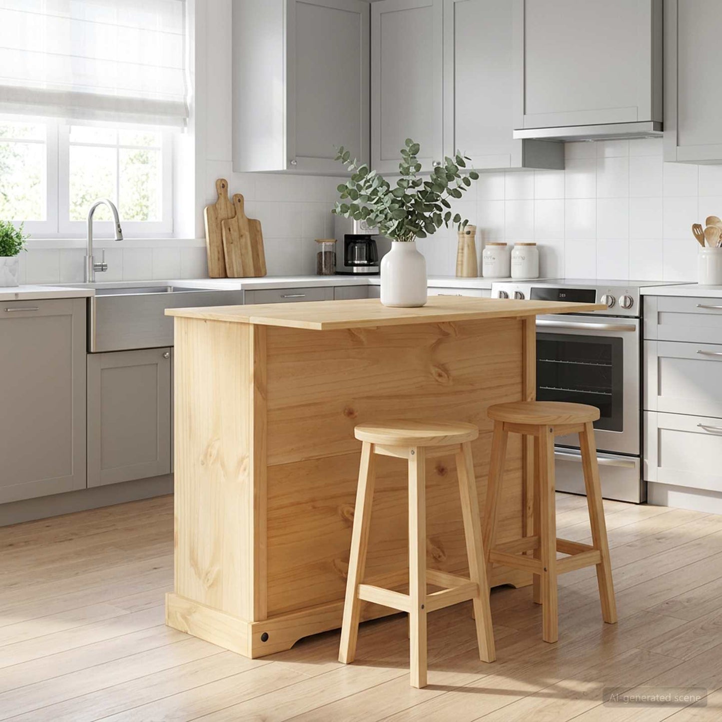 vidaXL Καρότσι Κουζίνας 2 pcs Κερί Μέλι 112 x 70 x 91,5 εκ Μασίφ Πεύκο