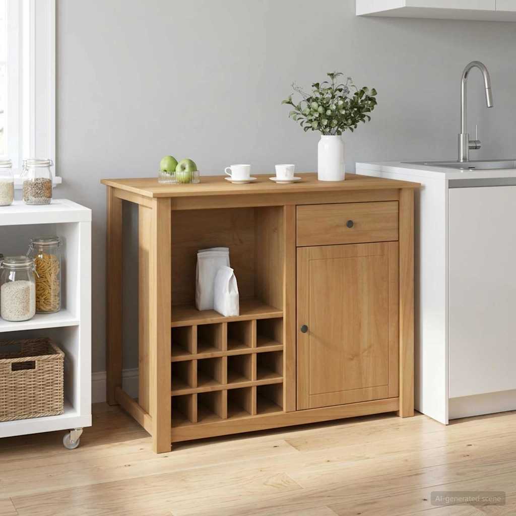 vidaXL Καρότσι Κουζίνας PANAMA 2 pcs Κερί Μέλι 112 x 77 x 90 εκ