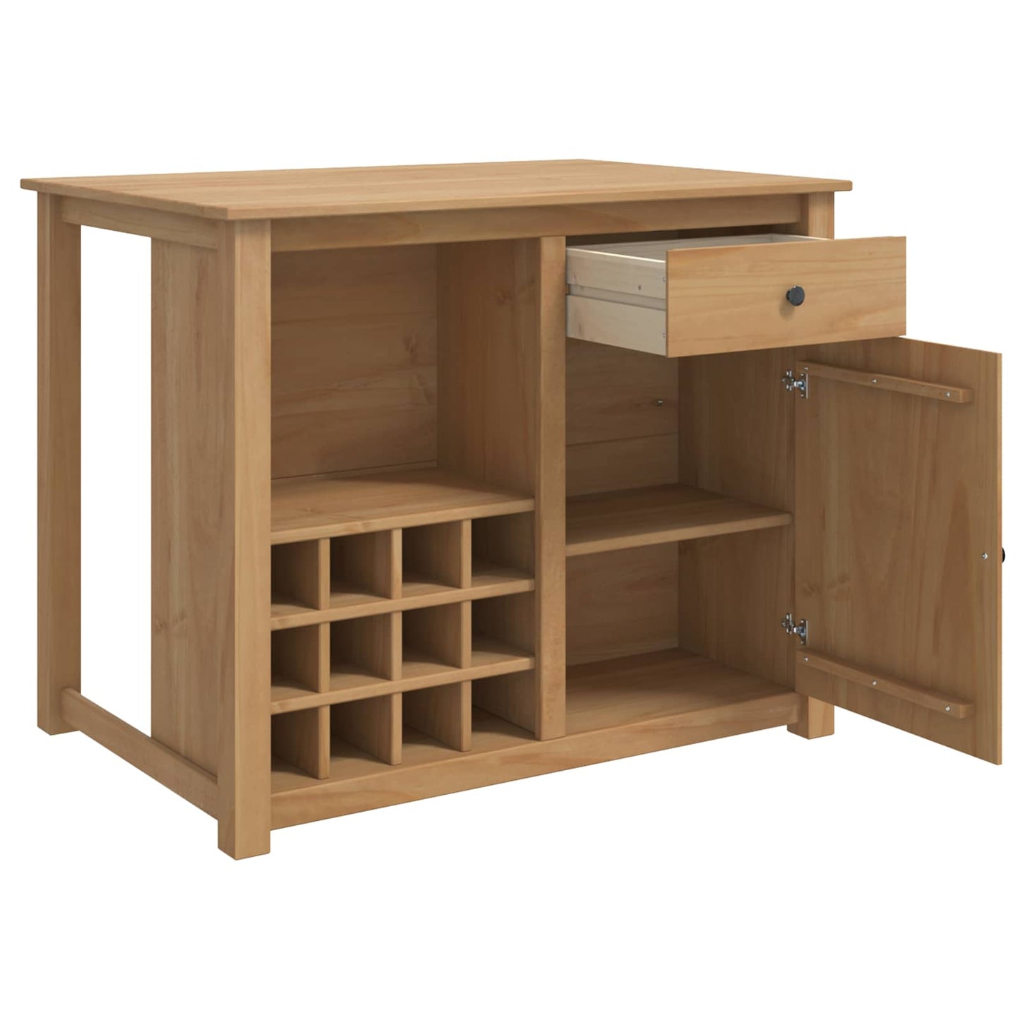 vidaXL Καρότσι Κουζίνας PANAMA 2 pcs Κερί Μέλι 112 x 77 x 90 εκ