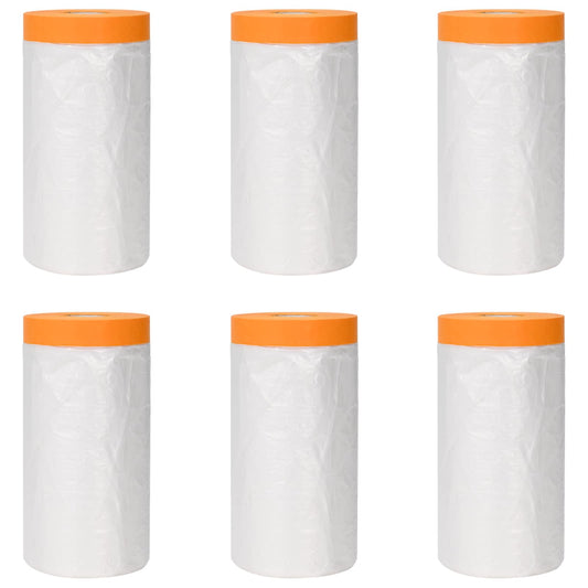 vidaXL Φύλλο σκόνης με κολλητική ταινία 6 pcs Διαφανές 140 x 3300 εκ.