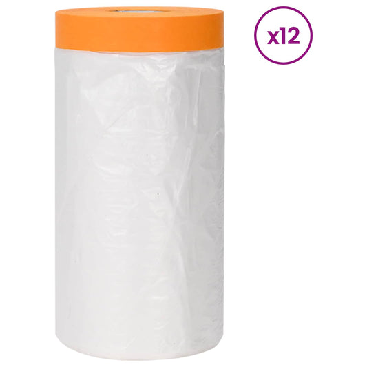 vidaXL Φύλλο σκόνης με κολλητική ταινία 12 pcs Διαφανές 140 x 3300 εκ.