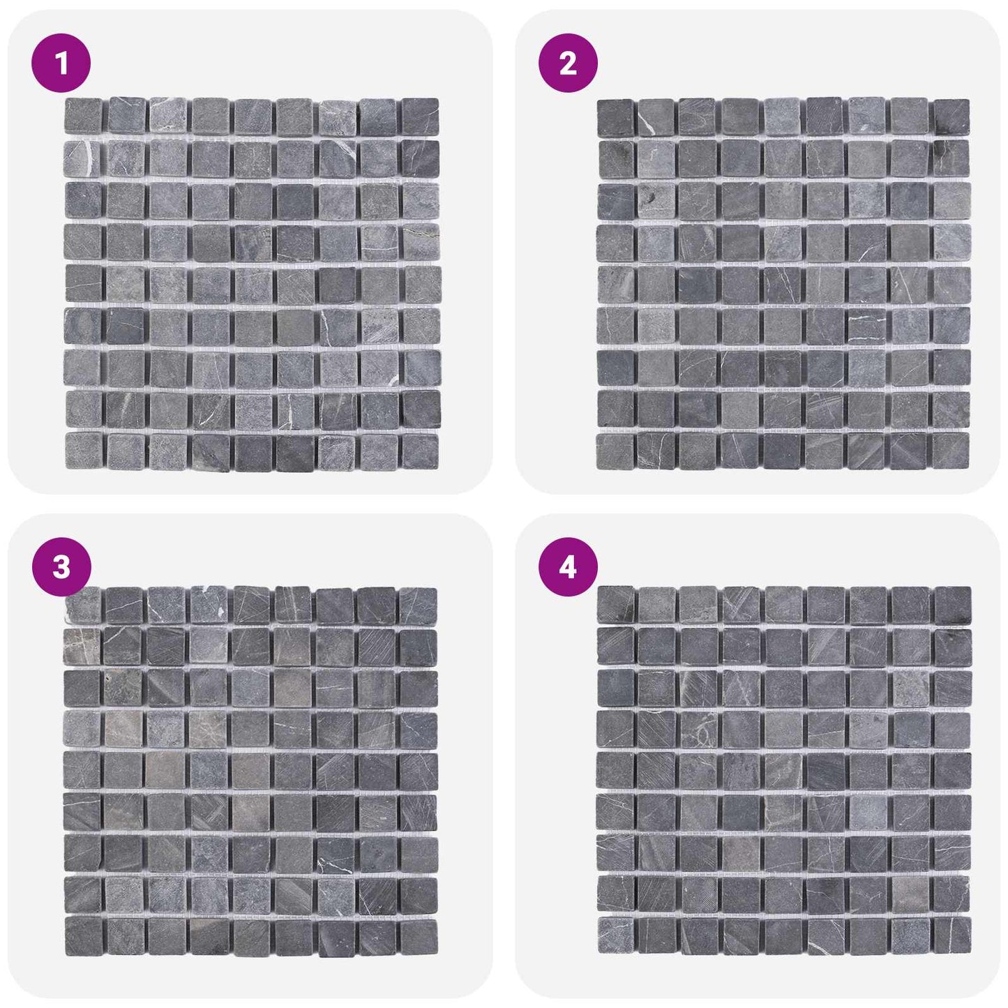 vidaXL Πλακίδια Μωσαϊκού Γκρι 30 x 30 cm Μάρμαρο