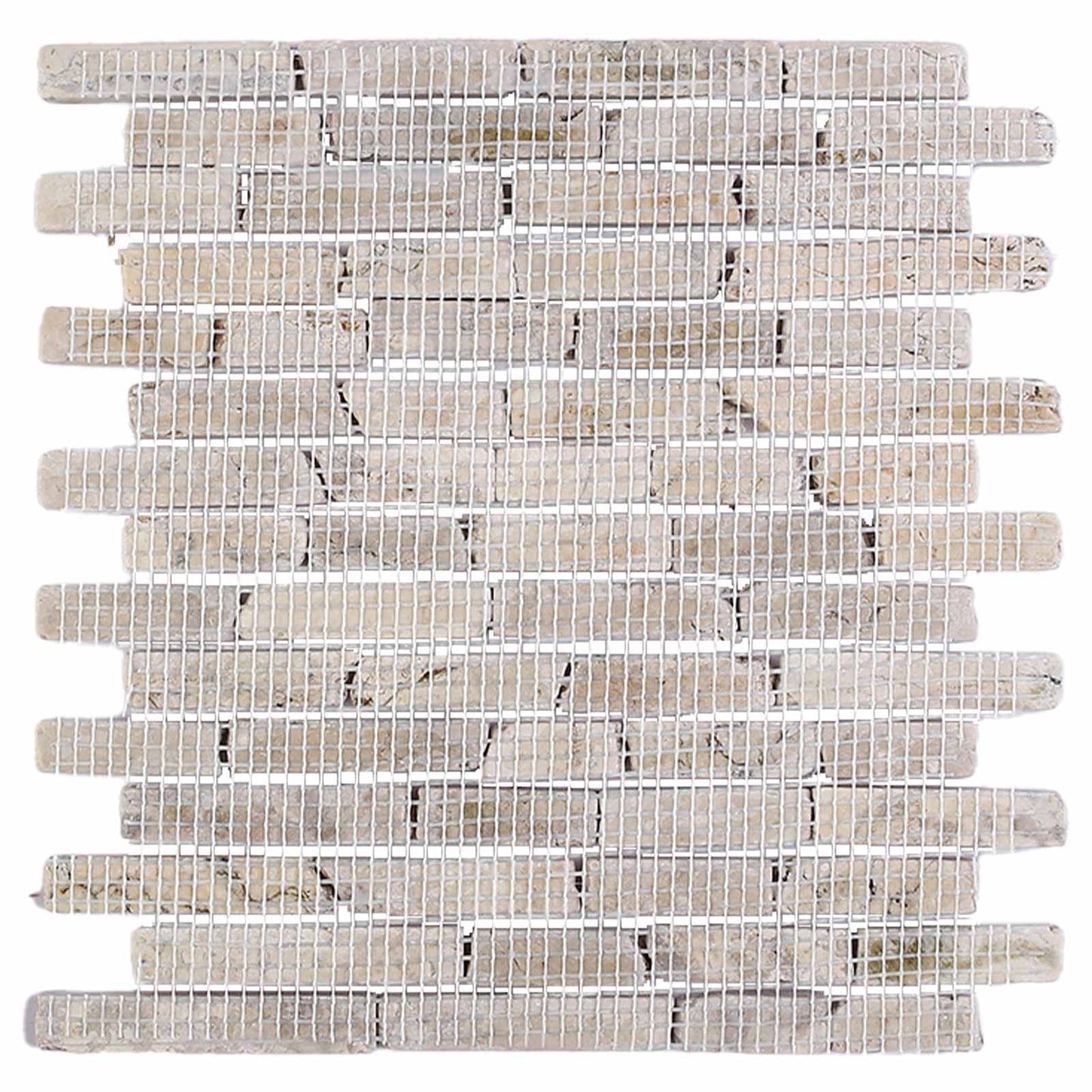 vidaXL Πλακίδια Μωσαϊκού Κρεμ 30 x 30 cm Μάρμαρο