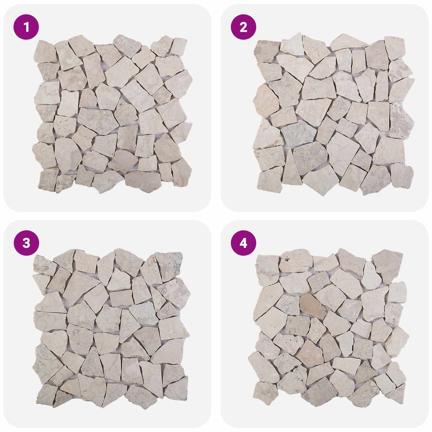 vidaXL Πλακίδια Μωσαϊκού Κρεμ 30 x 30 cm Μάρμαρο