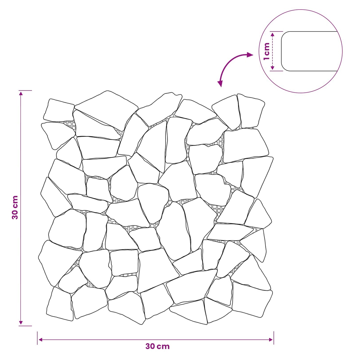 vidaXL Πλακίδια Μωσαϊκού Κόκκινο 30 x 30 cm Μάρμαρο