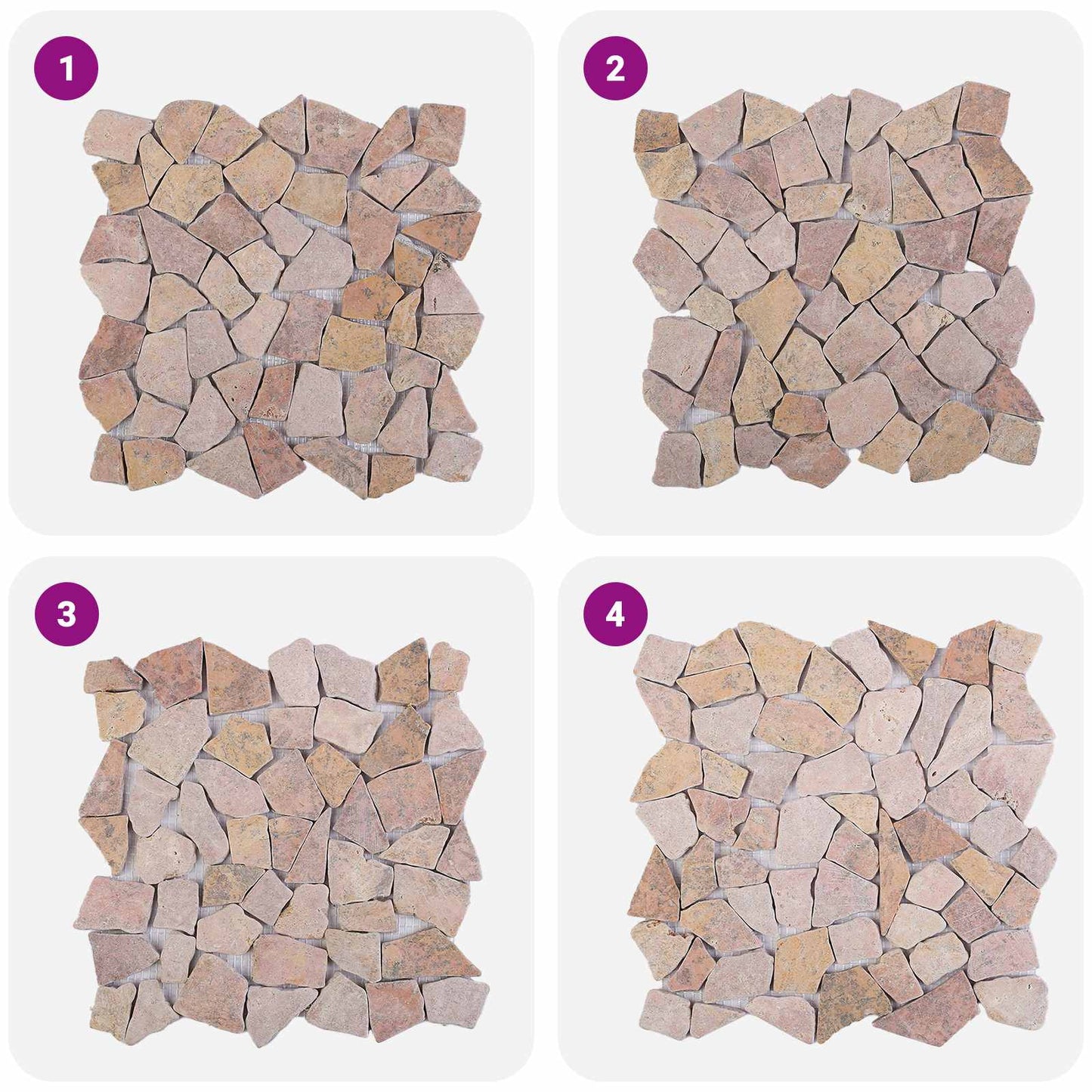 vidaXL Πλακίδια Μωσαϊκού Κόκκινο 30 x 30 cm Μάρμαρο
