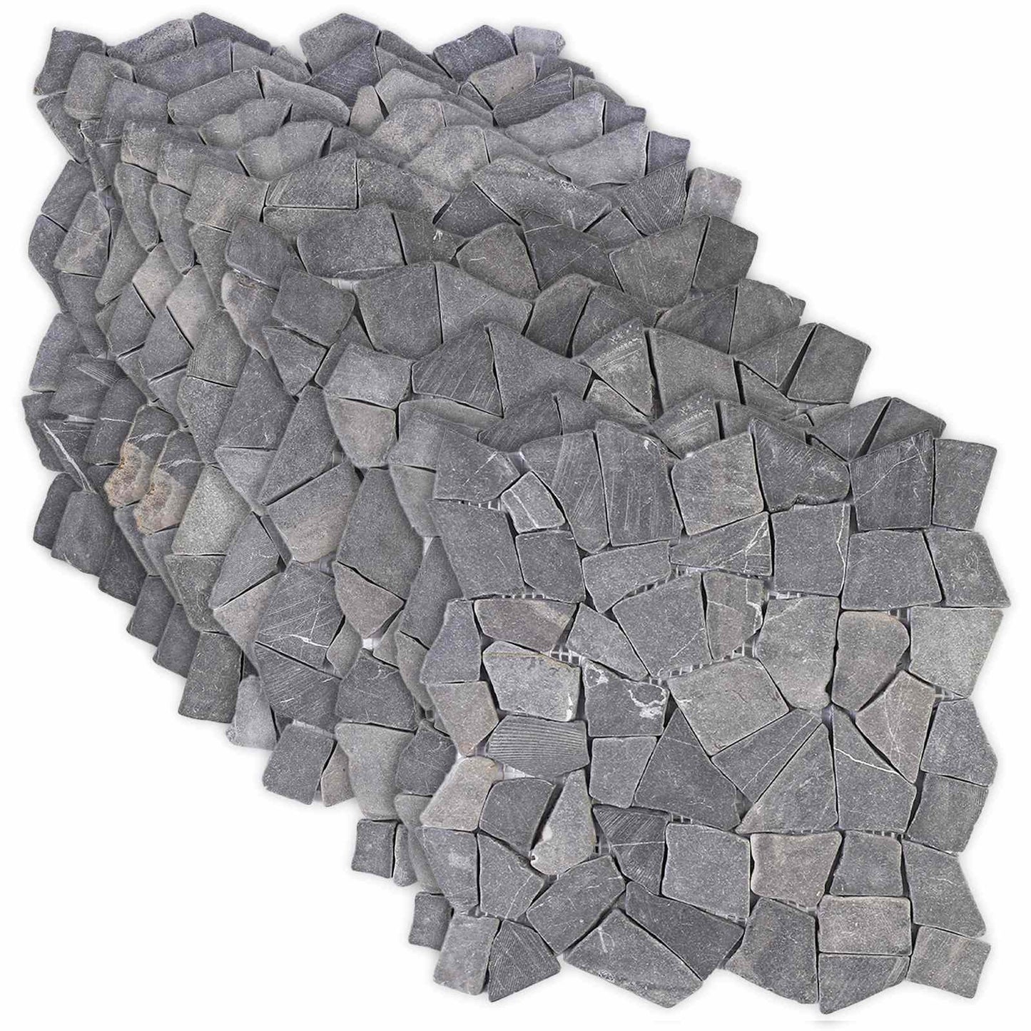 vidaXL Πλακίδια Μωσαϊκού Σκούρο Γκρι 30 x 30 cm Μάρμαρο