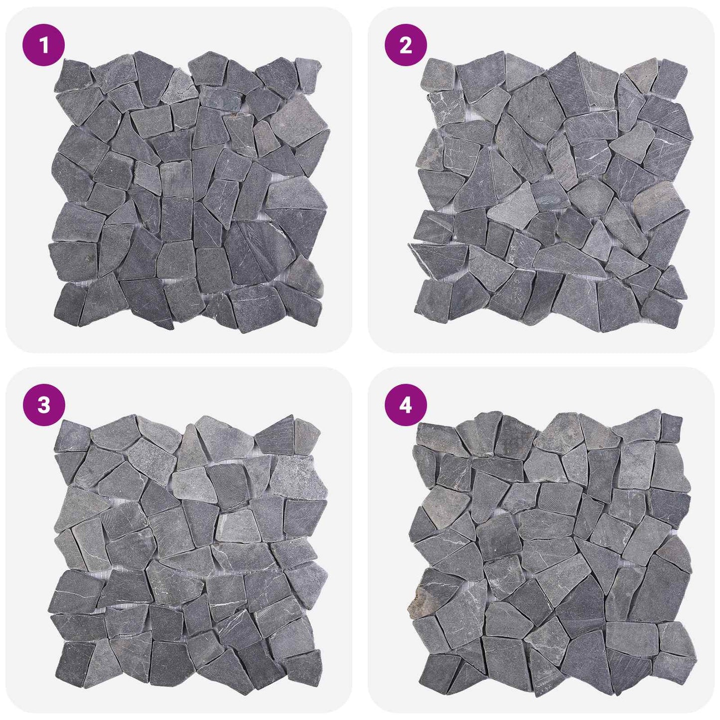 vidaXL Πλακίδια Μωσαϊκού Σκούρο Γκρι 30 x 30 cm Μάρμαρο