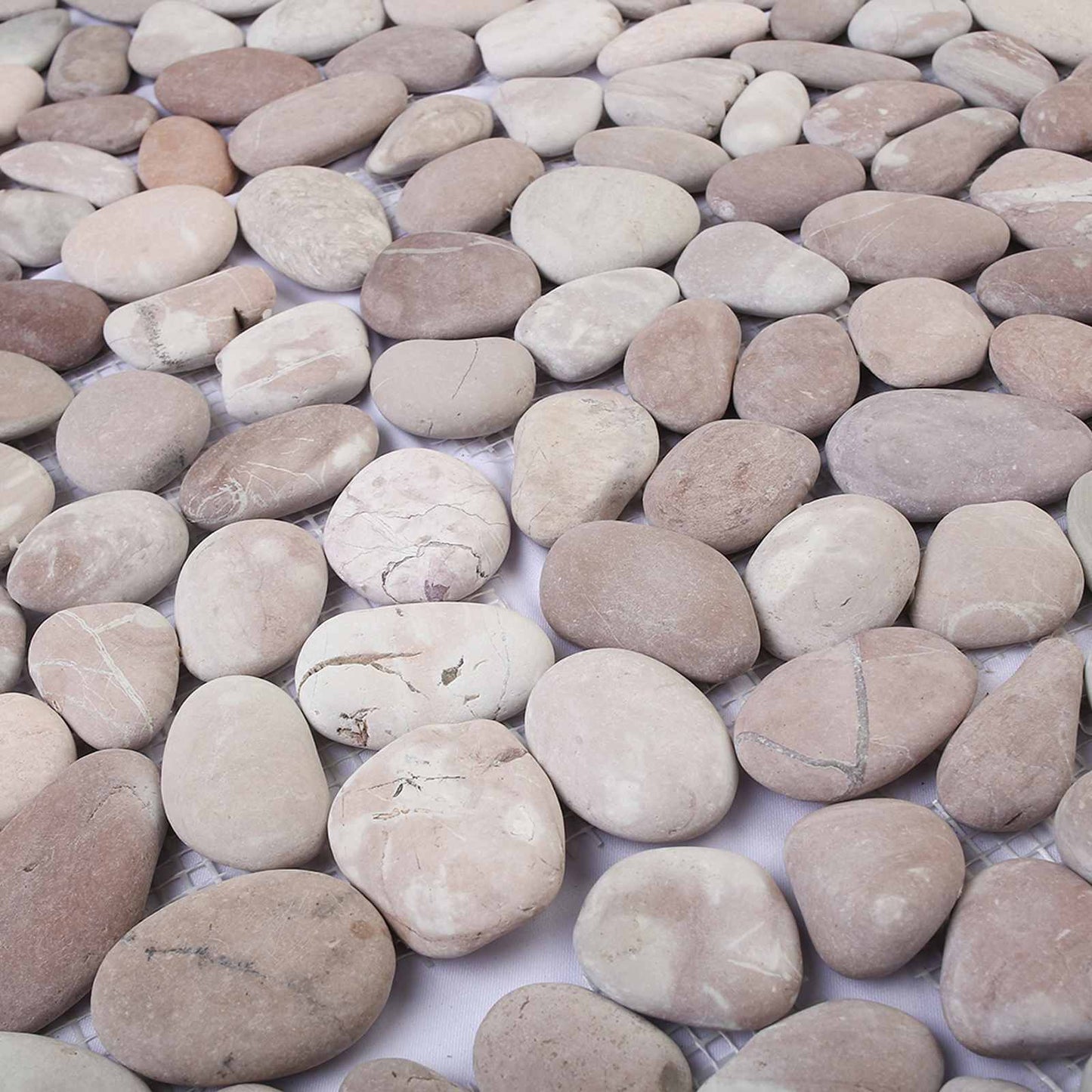 vidaXL Πέτρες Pebble Μπεζ και Ανοιχτό Ροζ 30 x 30 cm Πέτρες Ποταμού
