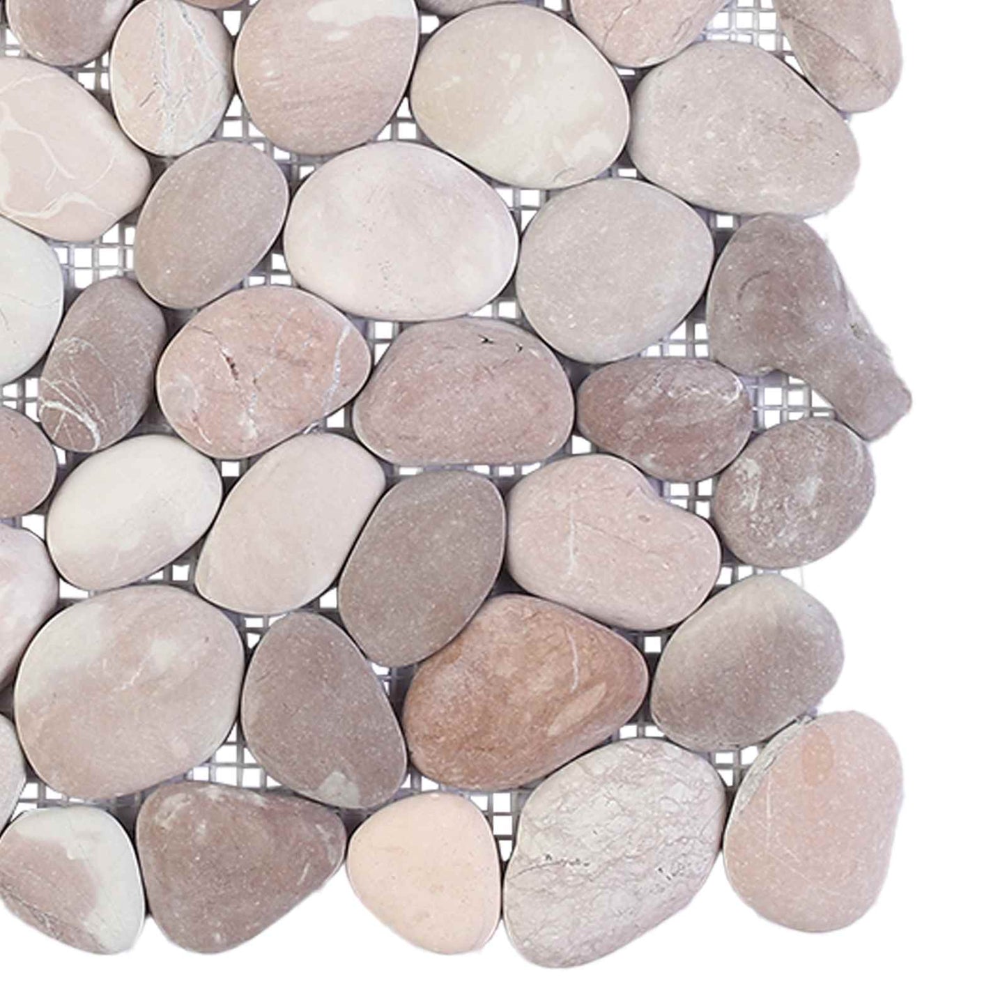 vidaXL Πέτρες Pebble Μπεζ και Ανοιχτό Ροζ 30 x 30 cm Πέτρες Ποταμού