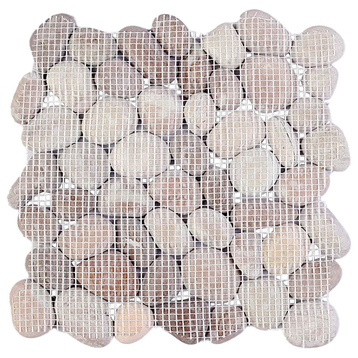 vidaXL Πέτρες Pebble Μπεζ και Ανοιχτό Ροζ 30 x 30 cm Πέτρες Ποταμού