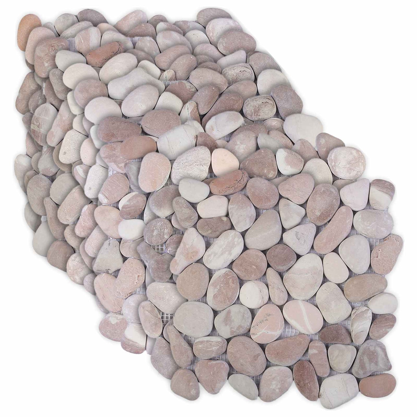 vidaXL Πέτρες Pebble Μπεζ και Ανοιχτό Ροζ 30 x 30 cm Πέτρες Ποταμού