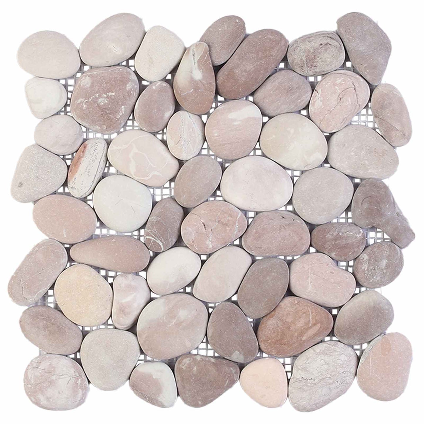 vidaXL Πέτρες Pebble Μπεζ και Ανοιχτό Ροζ 30 x 30 cm Πέτρες Ποταμού