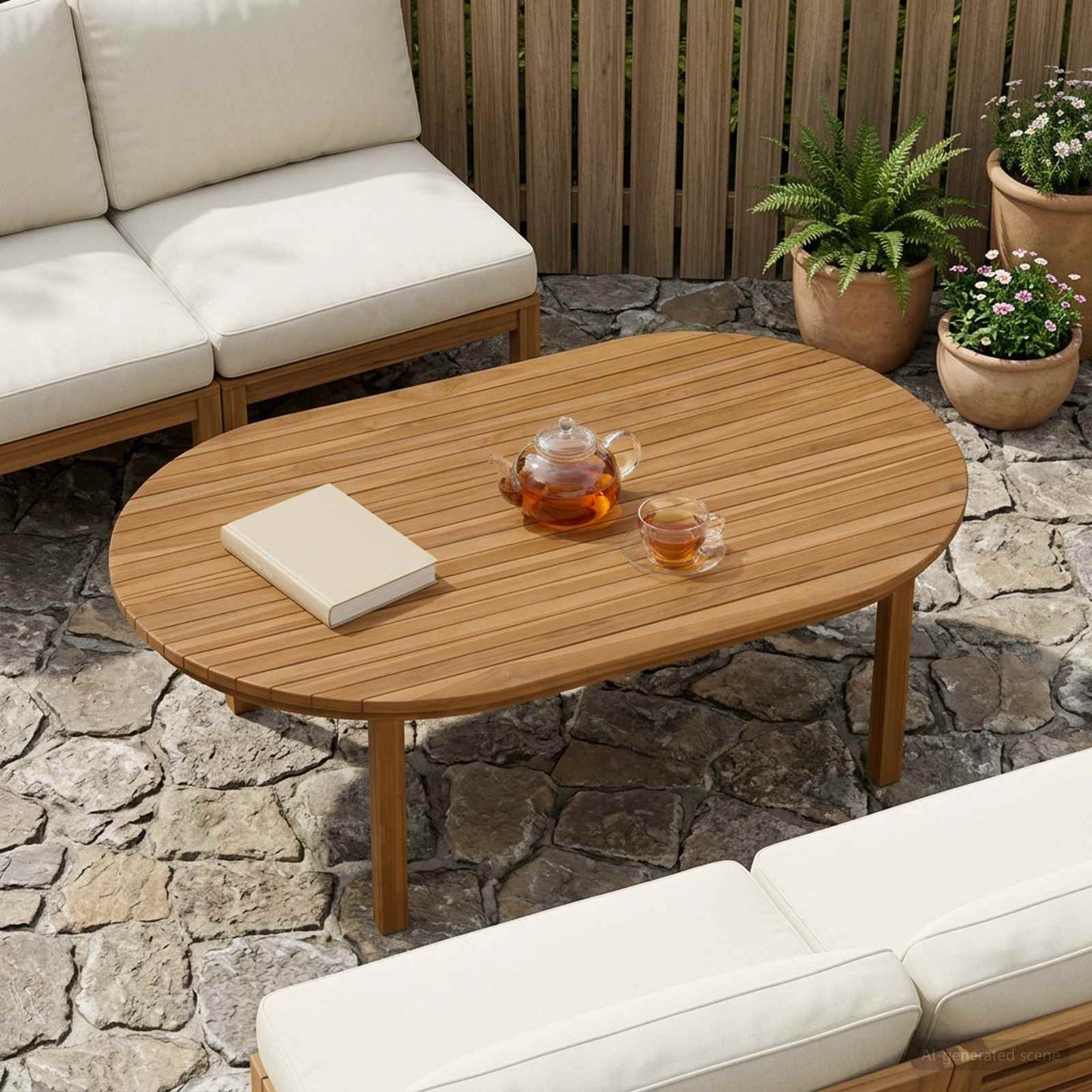 vidaXL Καπάκι τραπεζιού 120 x 70 x 3,5 εκ. Ωοειδής Στερεό Ξύλο Τίκ