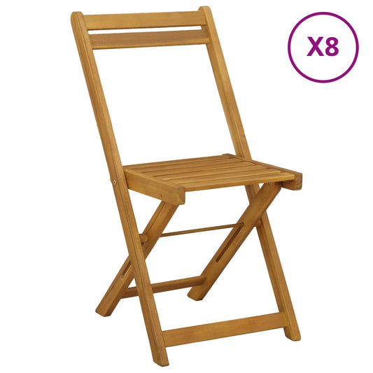vidaXL Καρέκλες εξωτερικής βεράντας 8 pcs Φυσικό 40 x 53 x 80 εκ