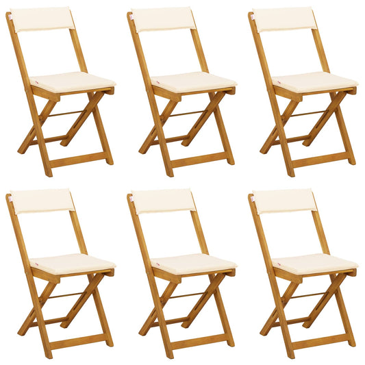 vidaXL Καρέκλες εξωτερικής βεράντας 6 pcs Λευκό κρεμ 40 x 53 x 80 εκ