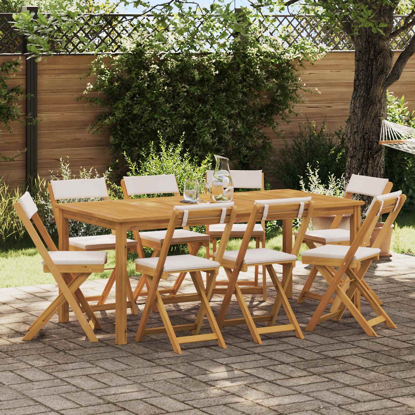 vidaXL Καρέκλες εξωτερικής βεράντας 8 pcs Λευκό κρεμ 40 x 53 x 80 εκ