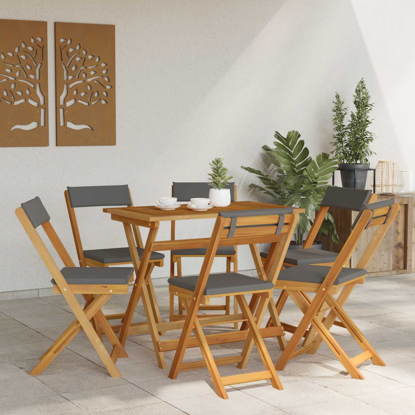 vidaXL Καρέκλες εξωτερικής βεράντας 6 pcs Σκούρο Γκρι 40 x 53 x 80 εκ