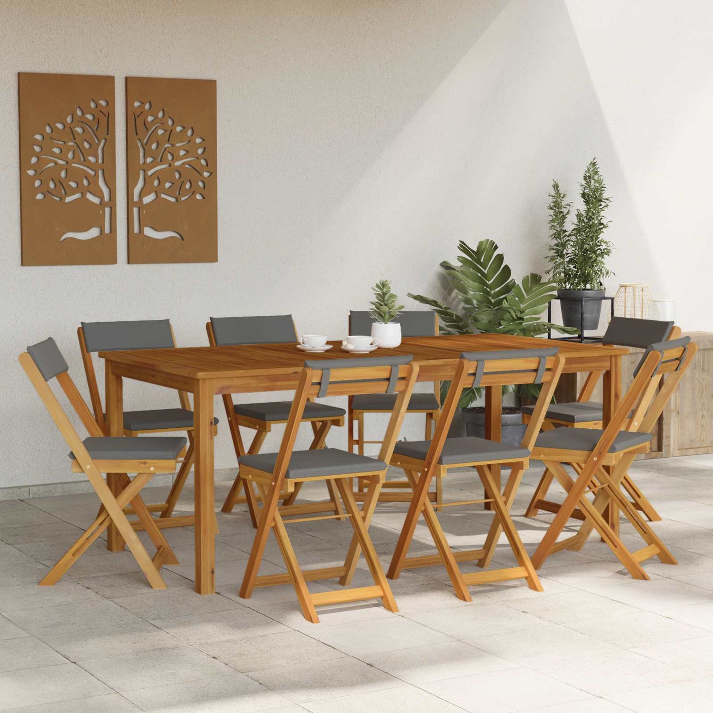 vidaXL Καρέκλες εξωτερικής βεράντας 8 pcs Σκούρο Γκρι 40 x 53 x 80 εκ