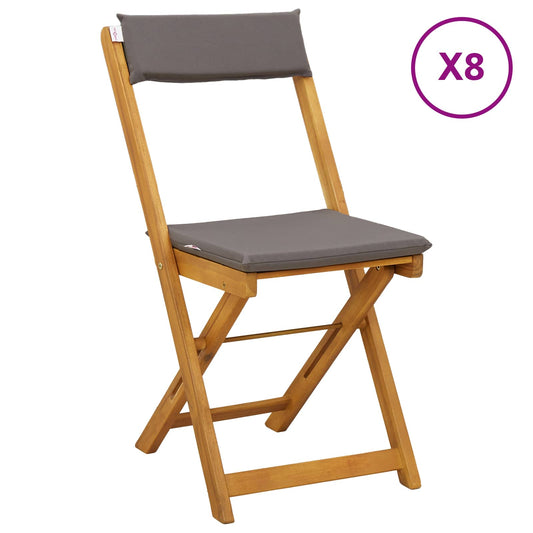 vidaXL Καρέκλες εξωτερικής βεράντας 8 pcs Σκούρο Γκρι 40 x 53 x 80 εκ