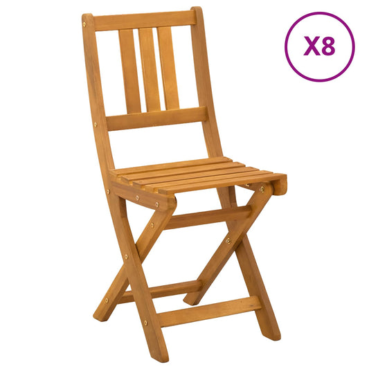 vidaXL Καρέκλες εξωτερικής βεράντας 8 pcs Φυσικό 40 x 42 x 85 εκ