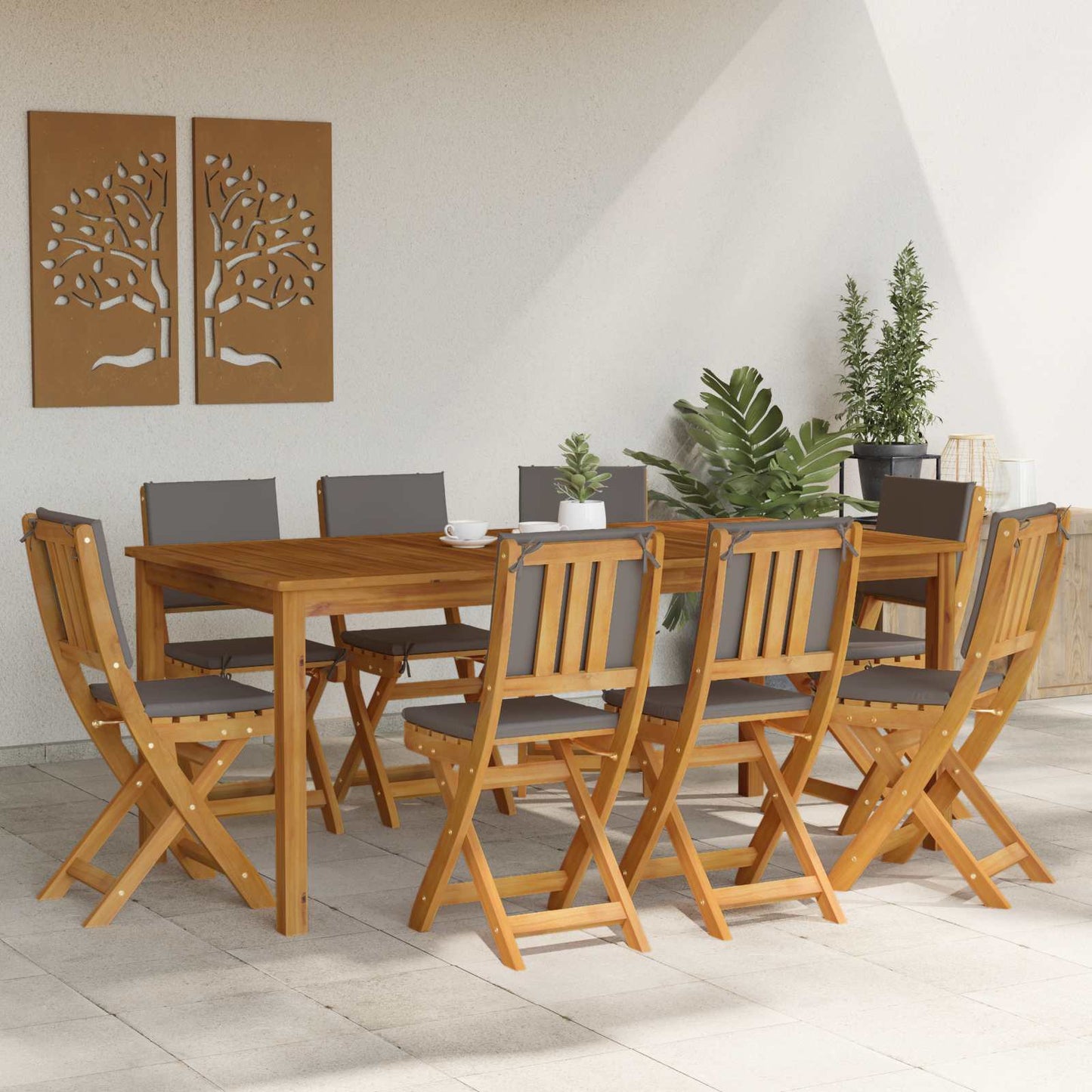 vidaXL Καρέκλες εξωτερικής βεράντας 8 pcs Σκούρο Γκρι 38 x 46 x 85 εκ.