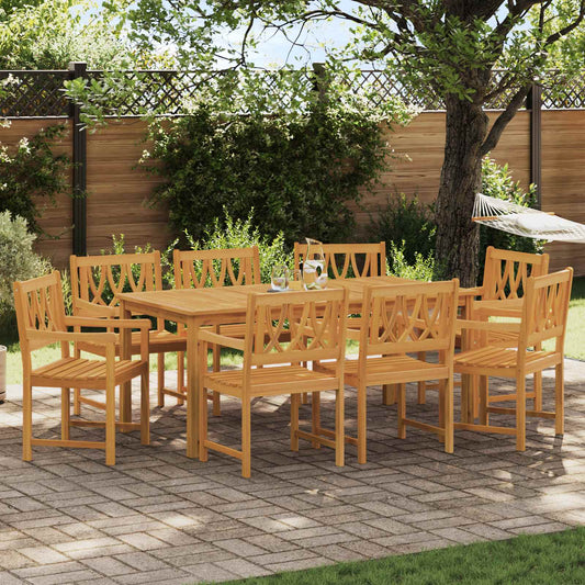 vidaXL Εξωτερικός πάγκος 8 pcs Φυσικό 56 x 55,5 x 90 εκ.