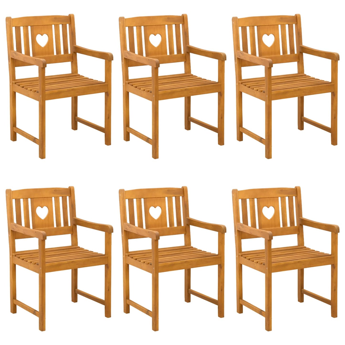 vidaXL Εξωτερικός πάγκος 6 pcs Φυσικό 56 x 55,5 x 90 εκ.