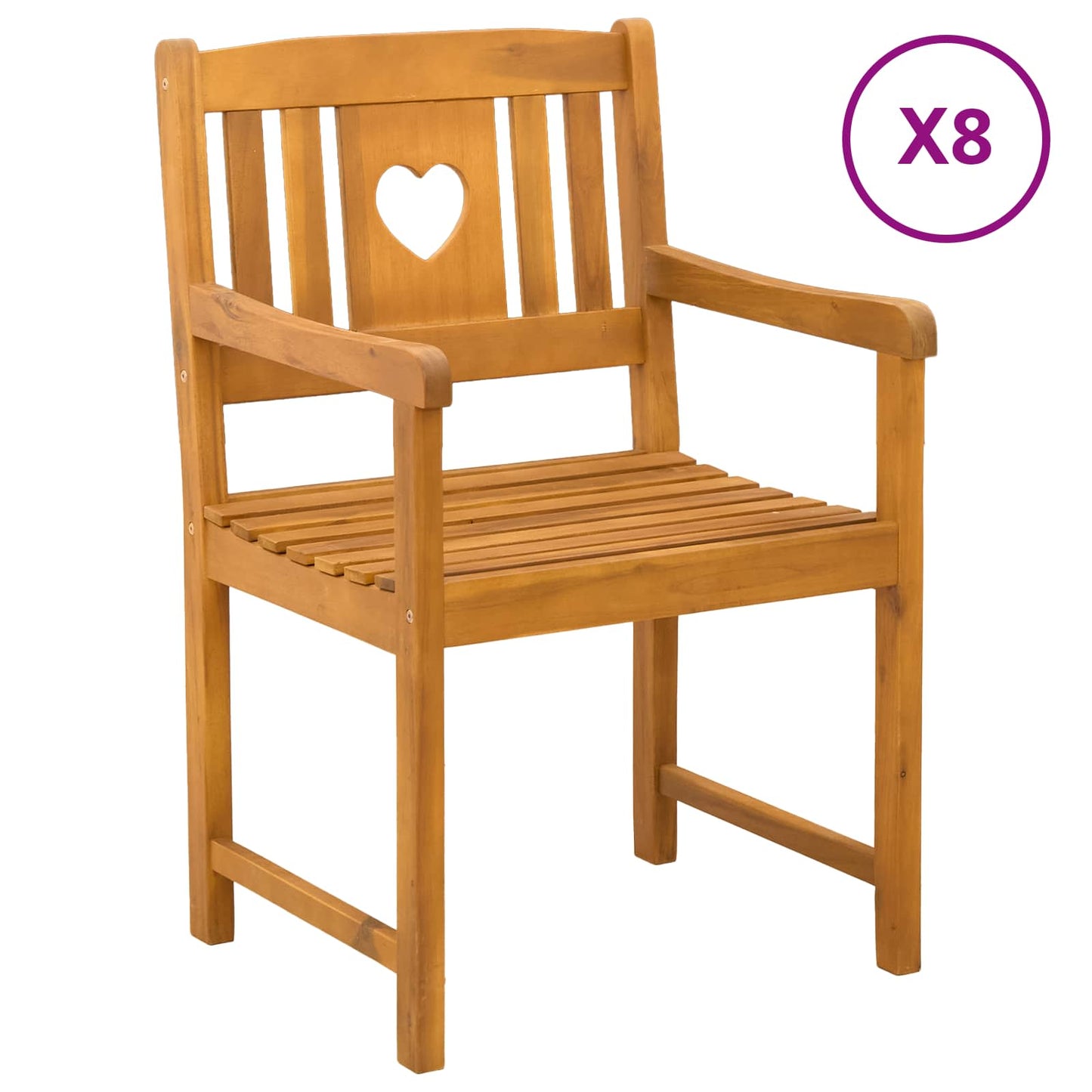 vidaXL Εξωτερικός πάγκος 8 pcs Φυσικό 56 x 55,5 x 90 εκ.