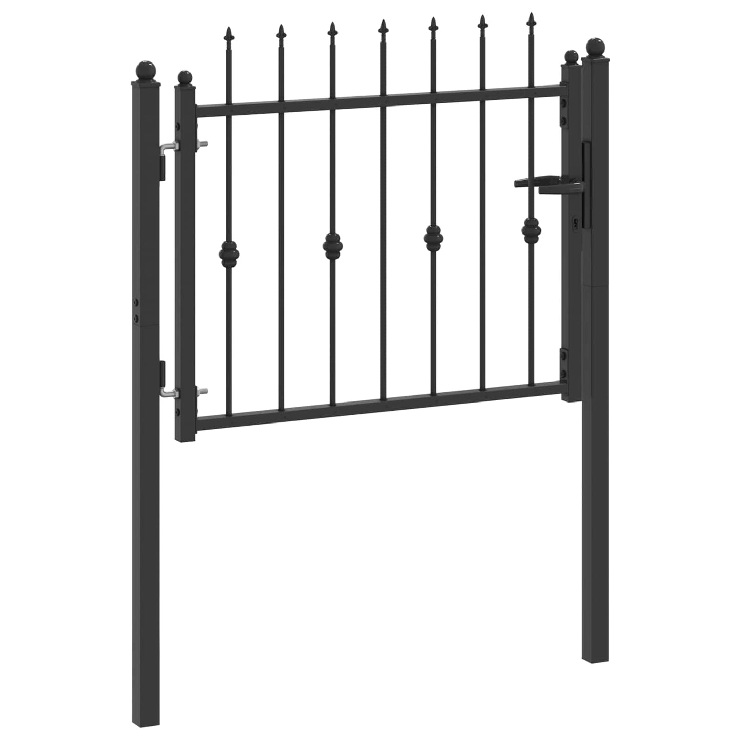 vidaXL Πύλη Φράχτη HORST 100 x 75 cm Μέταλλο Μαύρο Κλειδώσιμο