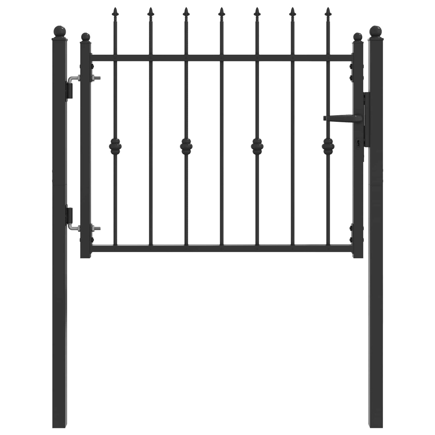 vidaXL Πύλη Φράχτη HORST 100 x 75 cm Μέταλλο Μαύρο Κλειδώσιμο