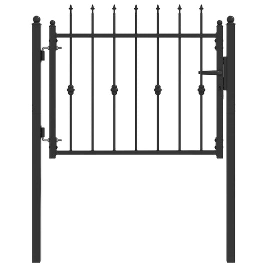 vidaXL Πύλη Φράχτη HORST 100 x 75 cm Μέταλλο Μαύρο Κλειδώσιμο