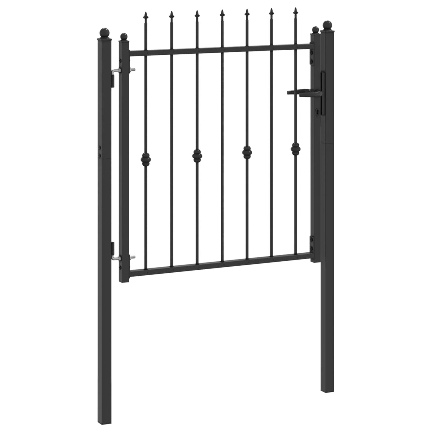 vidaXL Πύλη Φράχτη HORST 100 x 100 cm Μέταλλο Μαύρο Κλειδώσιμο