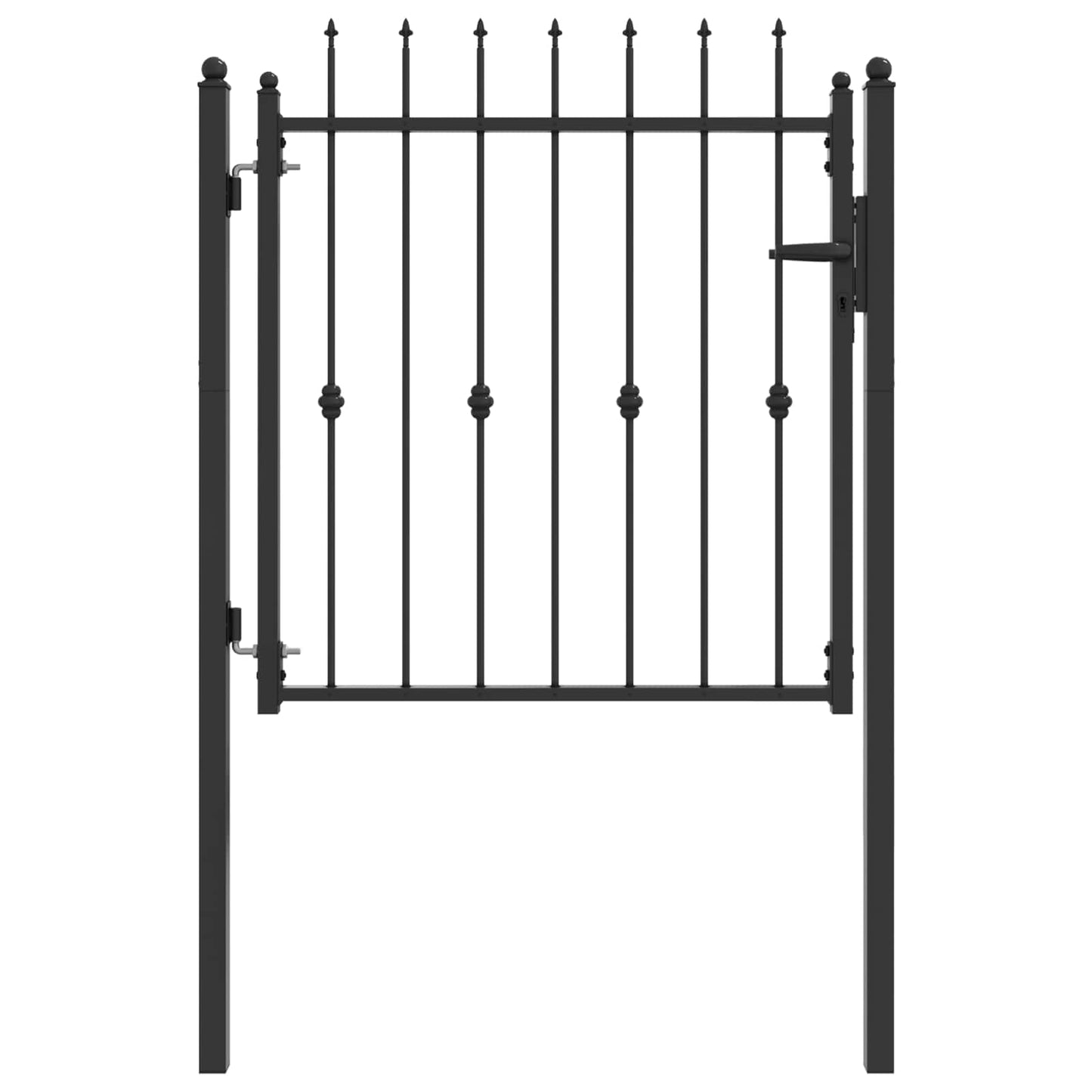 vidaXL Πύλη Φράχτη HORST 100 x 100 cm Μέταλλο Μαύρο Κλειδώσιμο