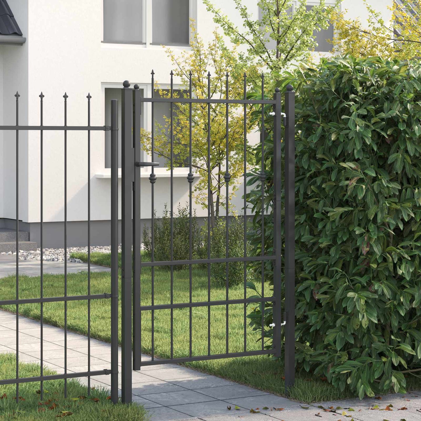 vidaXL Πύλη Φράχτη HORST 100 x 150 cm Μέταλλο Μαύρο Κλειδώσιμο