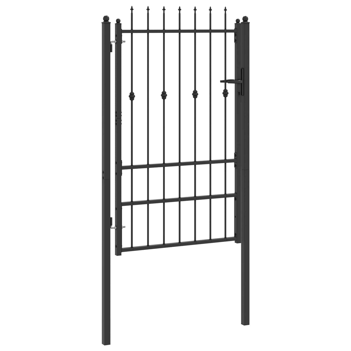 vidaXL Πύλη Φράχτη HORST 100 x 150 cm Μέταλλο Μαύρο Κλειδώσιμο