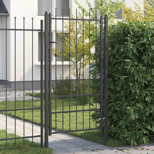 vidaXL Πύλη Φράχτη HORST 100 x 175 cm Μέταλλο Μαύρο Κλειδώσιμο