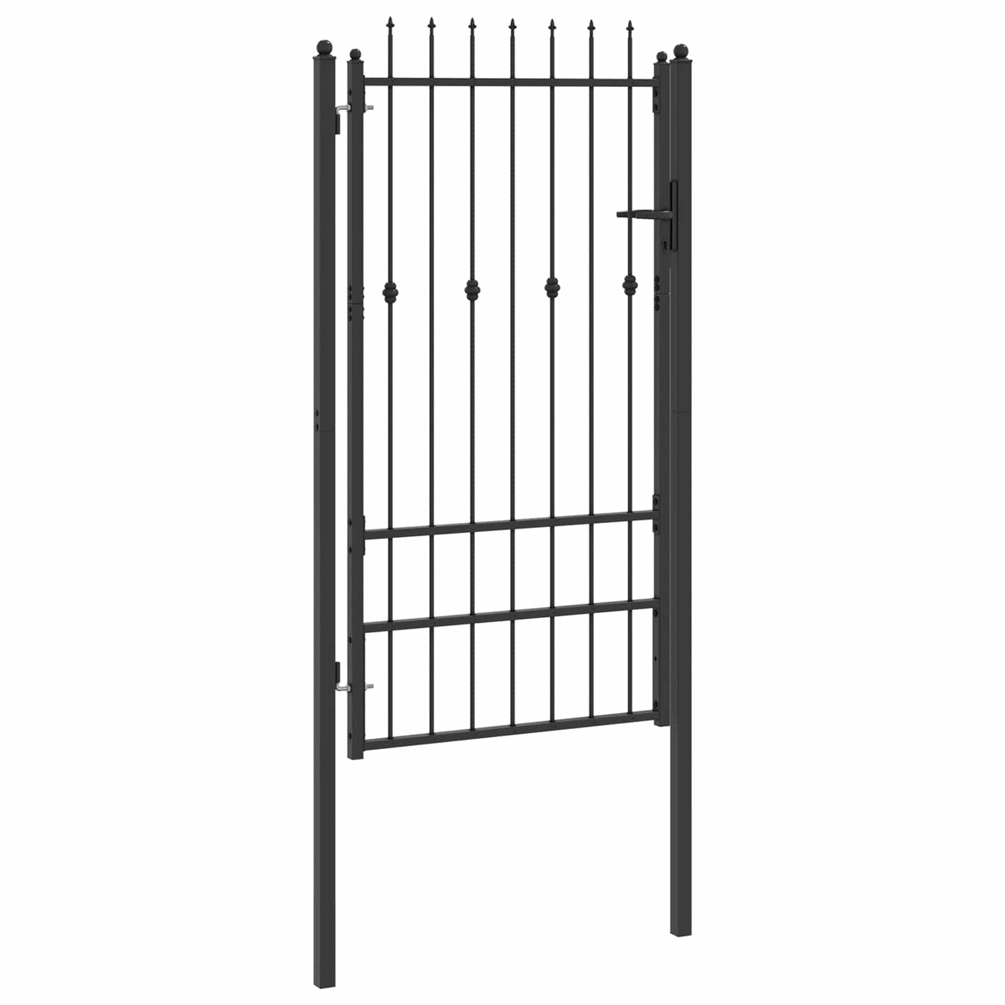 vidaXL Πύλη Φράχτη HORST 100 x 175 cm Μέταλλο Μαύρο Κλειδώσιμο