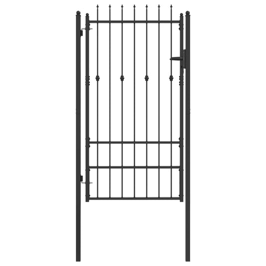 vidaXL Πύλη Φράχτη HORST 100 x 175 cm Μέταλλο Μαύρο Κλειδώσιμο