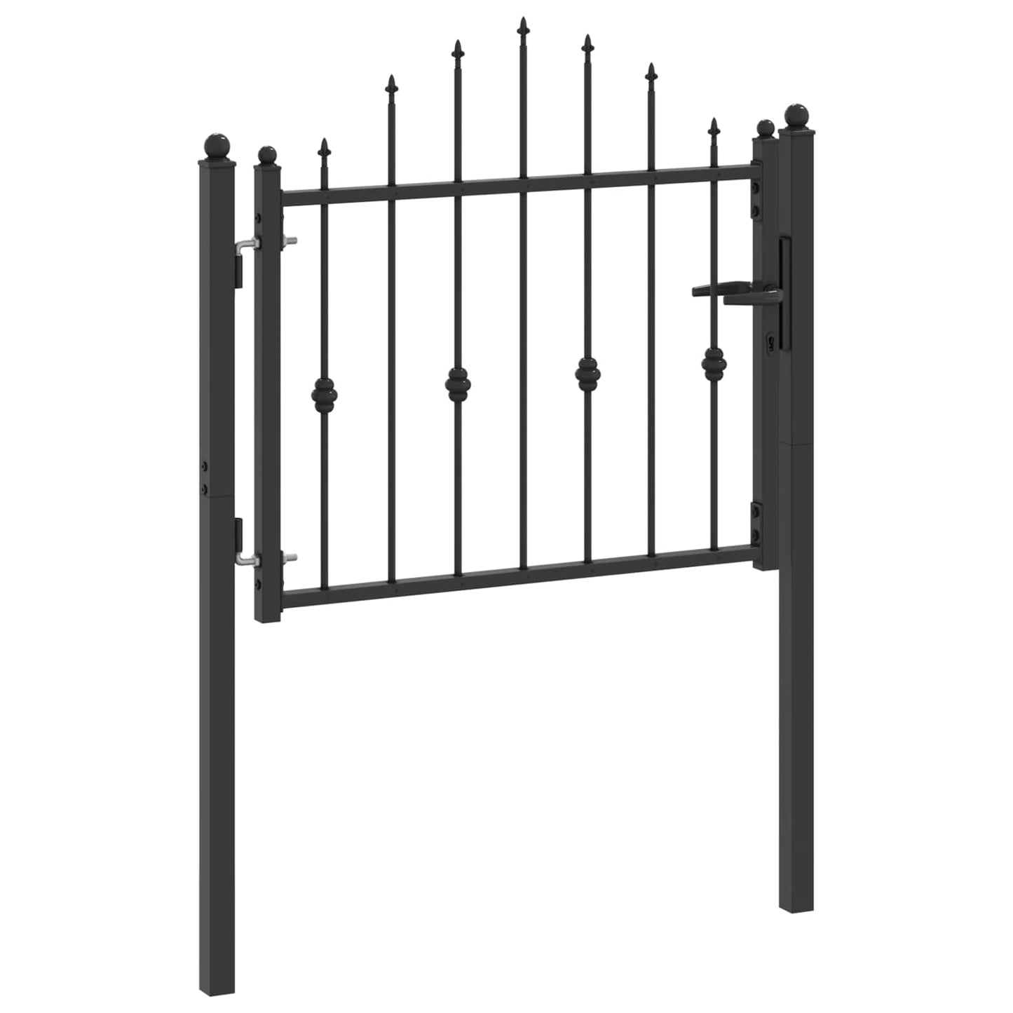 vidaXL Πύλη Φράχτη HORST 100 x 75 cm Μέταλλο Μαύρο Κλειδώσιμο