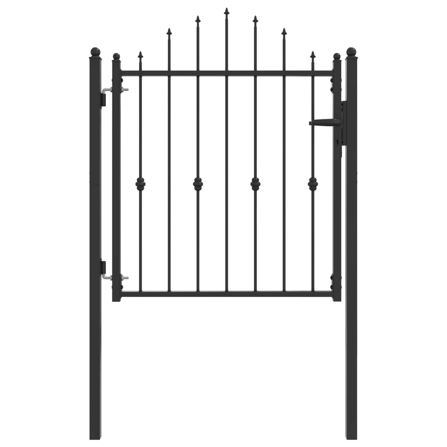 vidaXL Πύλη Φράχτη HORST 100 x 100 cm Μέταλλο Μαύρο Κλειδώσιμο