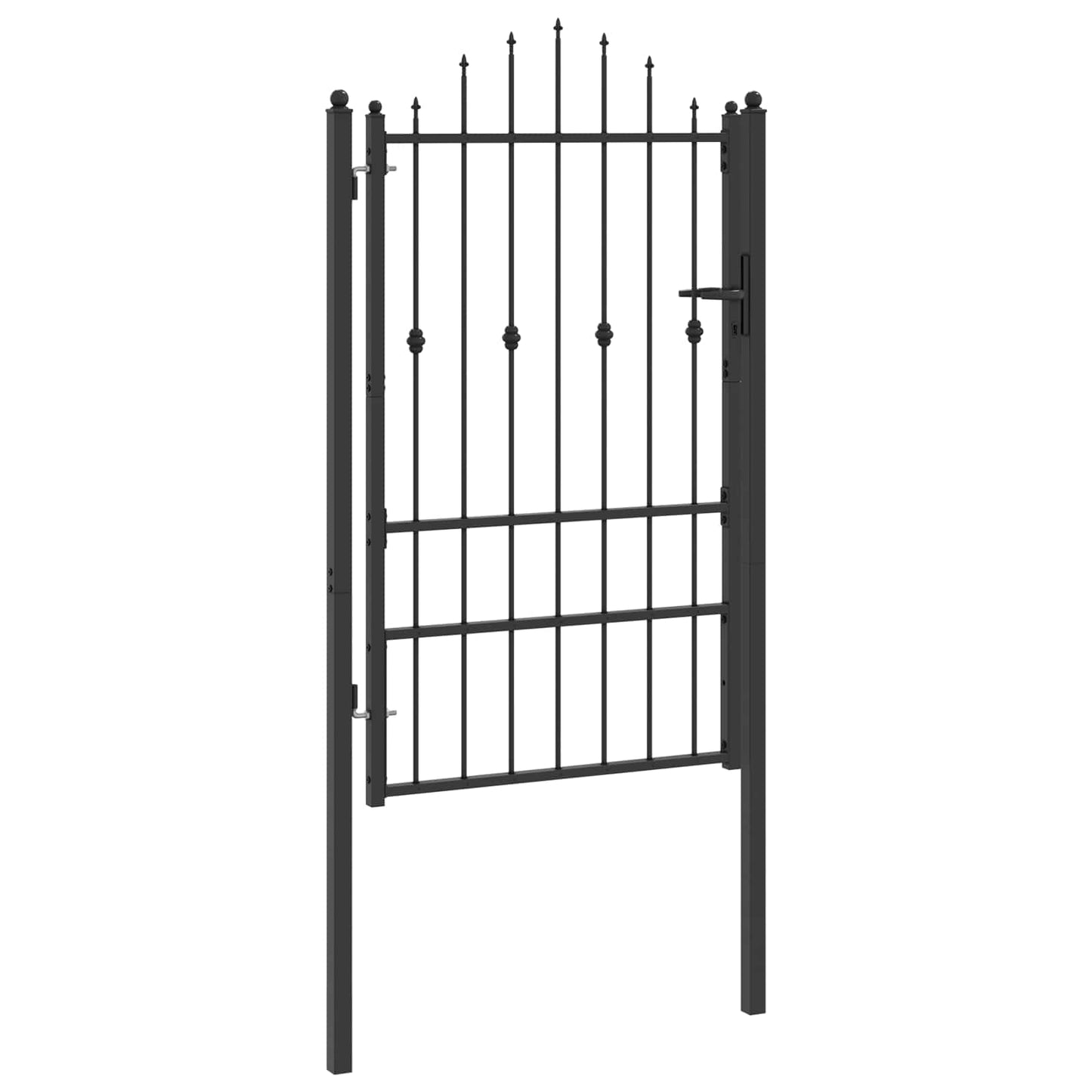 vidaXL Πύλη Φράχτη HORST 100 x 150 cm Μέταλλο Μαύρο Κλειδώσιμο