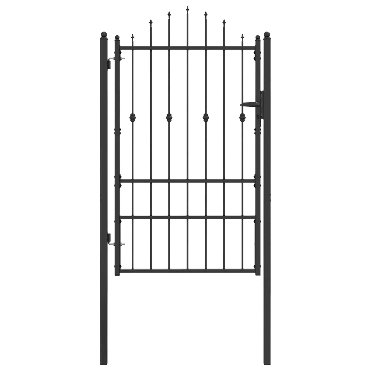 vidaXL Πύλη Φράχτη HORST 100 x 150 cm Μέταλλο Μαύρο Κλειδώσιμο