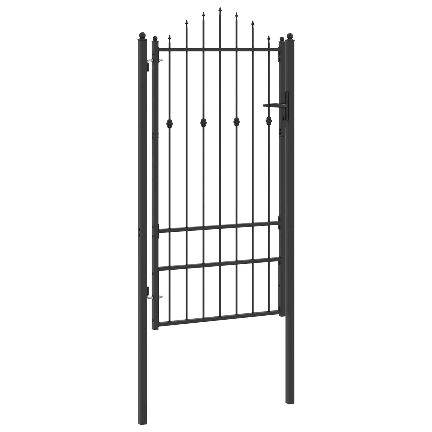 vidaXL Πύλη Φράχτη HORST 100 x 175 cm Μέταλλο Μαύρο Κλειδώσιμο