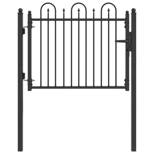vidaXL Πύλη Φράχτη HORST 100 x 75 cm Μέταλλο Μαύρο Κλειδώσιμο