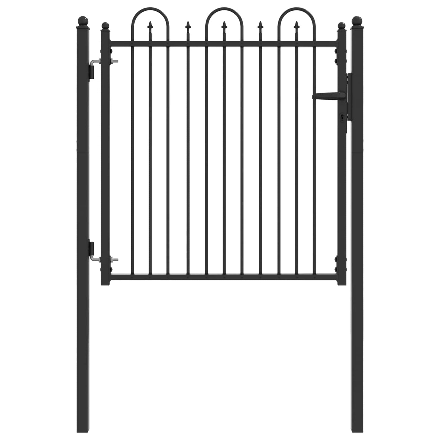 vidaXL Πύλη Φράχτη HORST 100 x 100 cm Μέταλλο Μαύρο Κλειδώσιμο