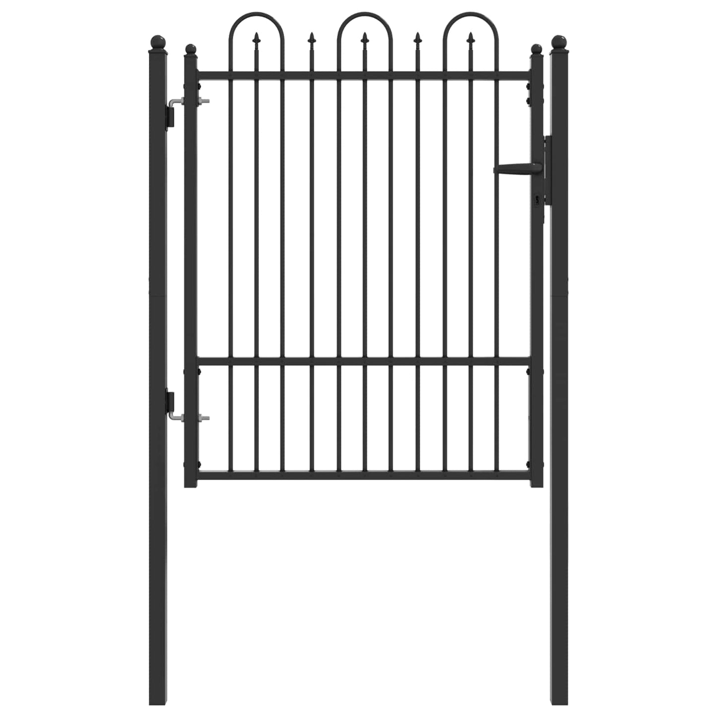 vidaXL Πύλη Φράχτη HORST 100 x 125 cm Μέταλλο Μαύρο Κλειδώσιμο