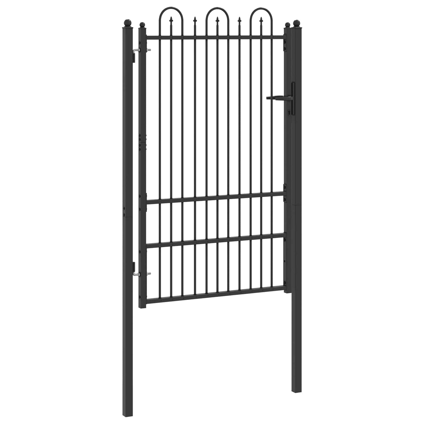 vidaXL Πύλη Φράχτη HORST 100 x 150 cm Ατσάλι Μαύρο Κλειδώσιμο